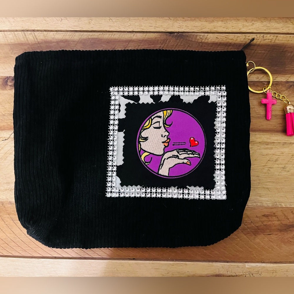 Black Pop Art Makeup Bag
